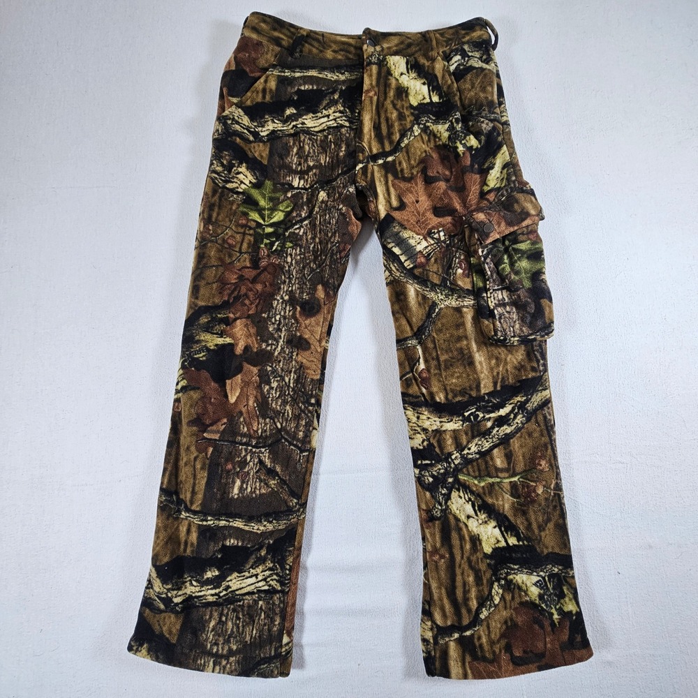 Cabelas Fleece Cargo Pants Mens 34 Camo Hunting Real Tree Outdoor Utility Brown